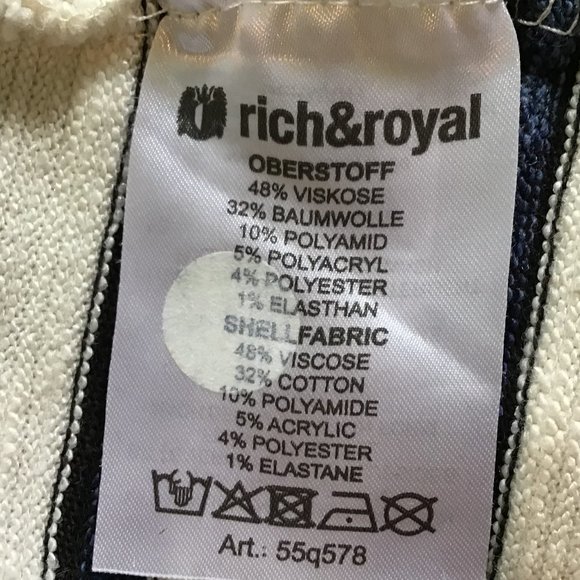 Rich & Royal Striped Open Front Jacket with Fringe Hem - Picture 9 of 9
